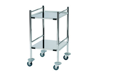 Sunflower Small Surgical Trolley with 2 Removable Folded Shelves Stainless Steel