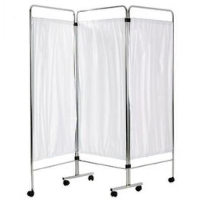 Select 2 Section Chrome Ward Screen with Curtains