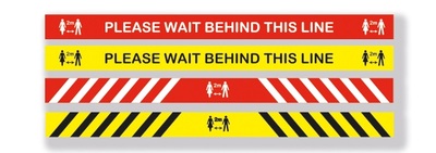 Keep Behind the Line Sign 750mm x 50mm 750mm x 50mm x5
