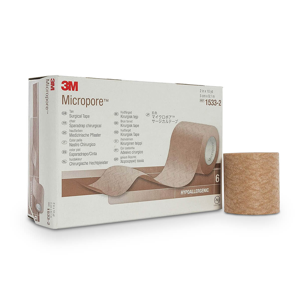MICROPORE TAPE 5CM X 9M TAN (X 6) MICROPORE TAPE 5CM X 9M TAN (X 6)