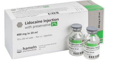 Lidocaine 2%, 20mg/ml, 20ml Vial POM x10