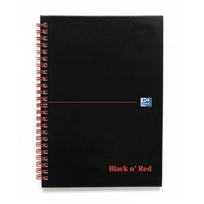 Black n Red (A5) Book Wirebound Ruled and Perforated